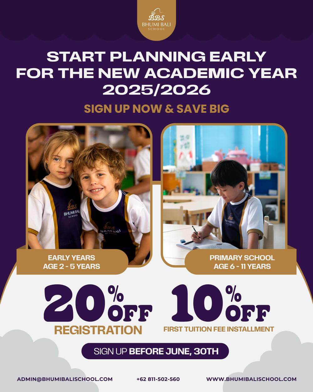 bhumi bali school registration promo